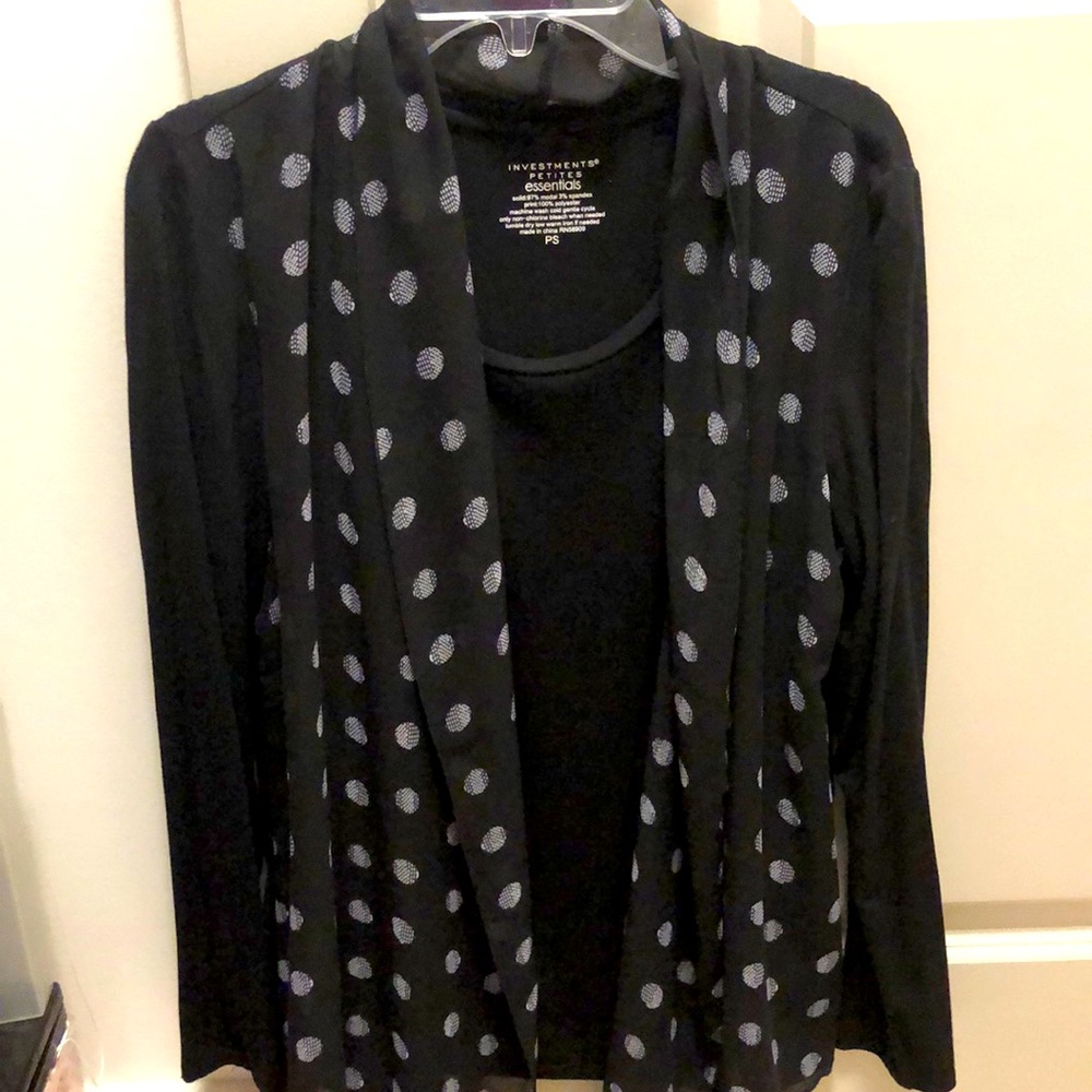 Black Blouse with Polka Dots
